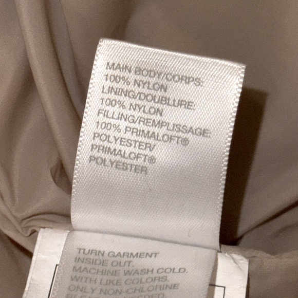 Zella City Dweller Longline Primaloft Quilted Cream Puffer Hooded Coat Jacket L - Picture 12 of 12